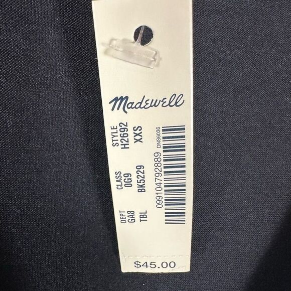 Madewell Wrap Front Bodysuit Short Sleeve V-Neck Bodysuit Black XXS NWT - Picture 7 of 9